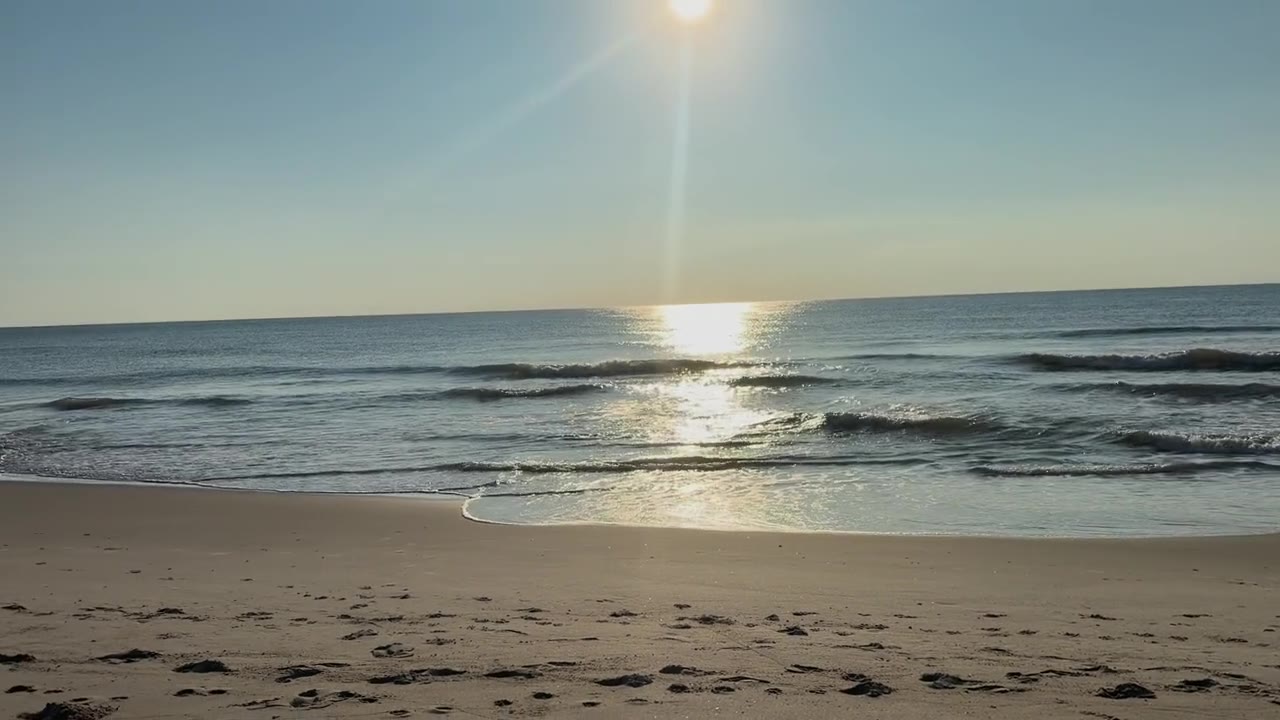 Sunrise over the ocean beach in Avon, NC, near Lucky Landing