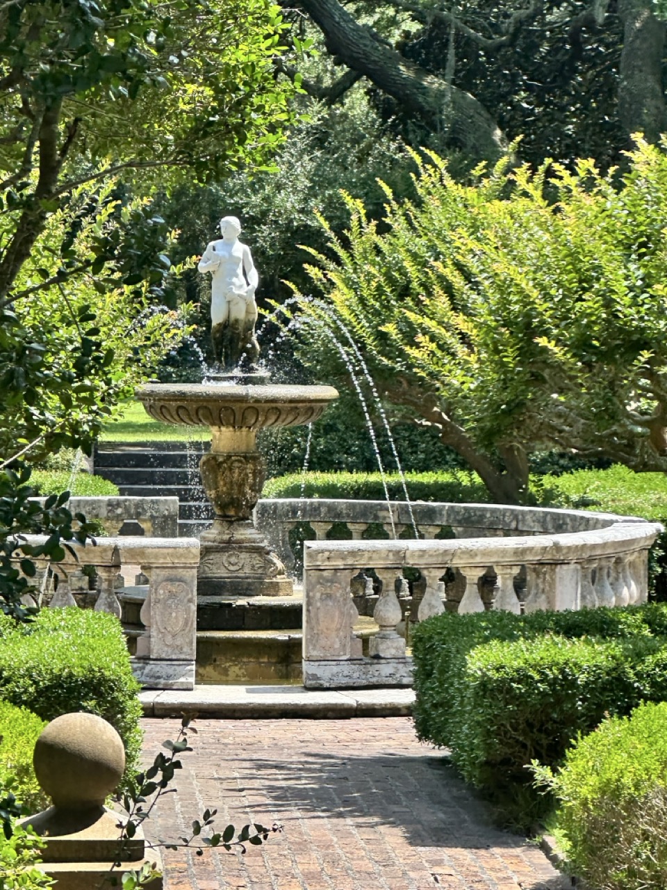 Fountain at the Elizabethan Gardens in Manteo, Roanoke Island