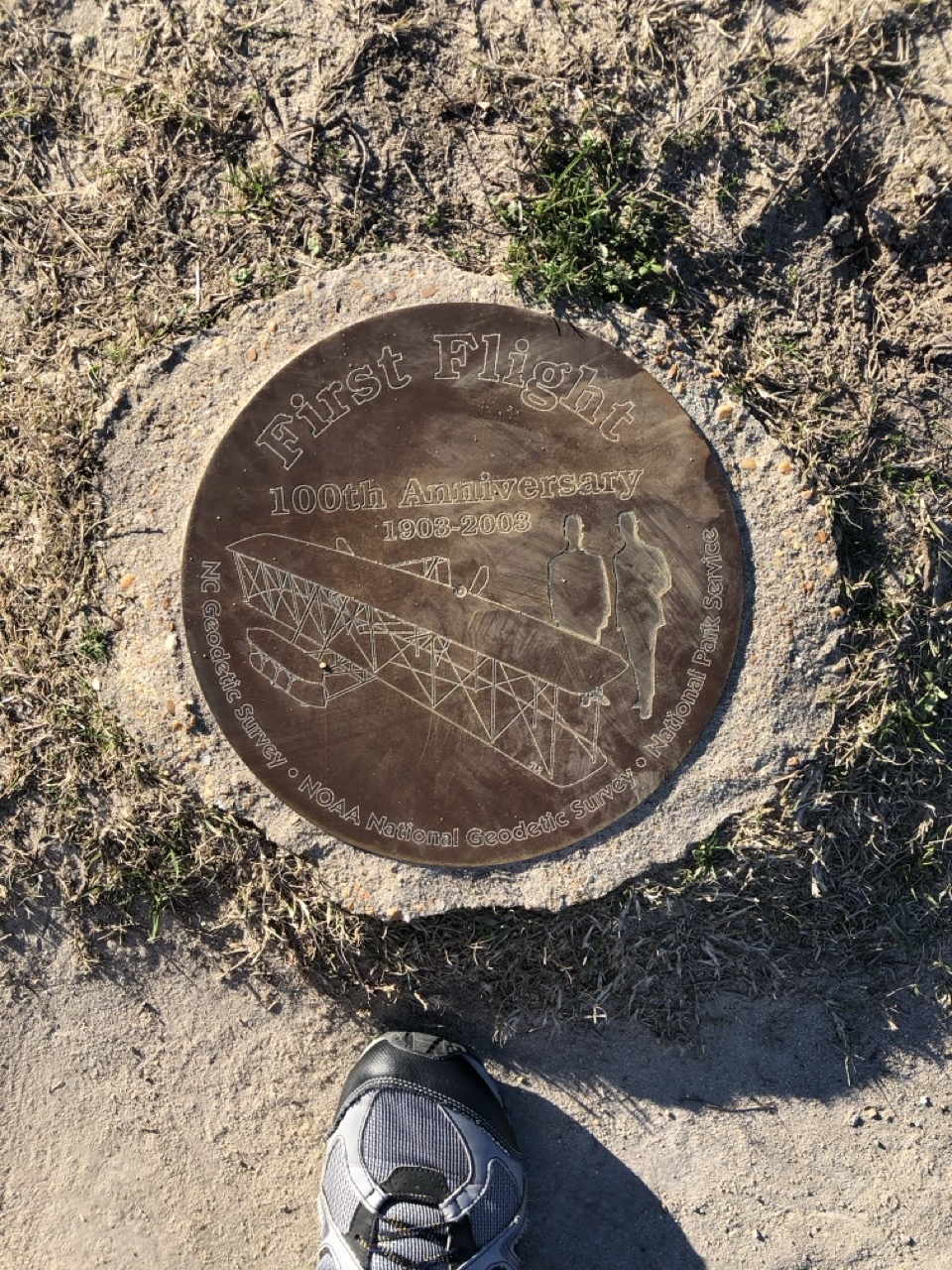 First Flight 100th anniversary marker at Kill Devil Hills