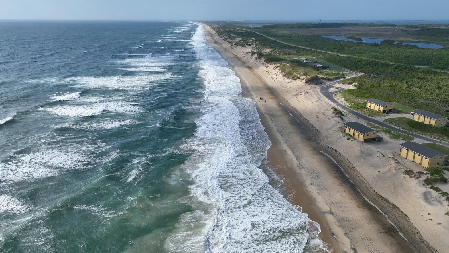 Aerial view of the Hatteras Island beach