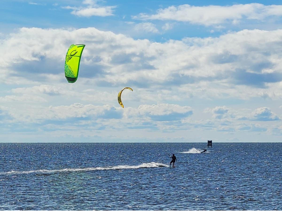 Kiteboarders on the Pamlico Sound at Canadian Hole near Avon