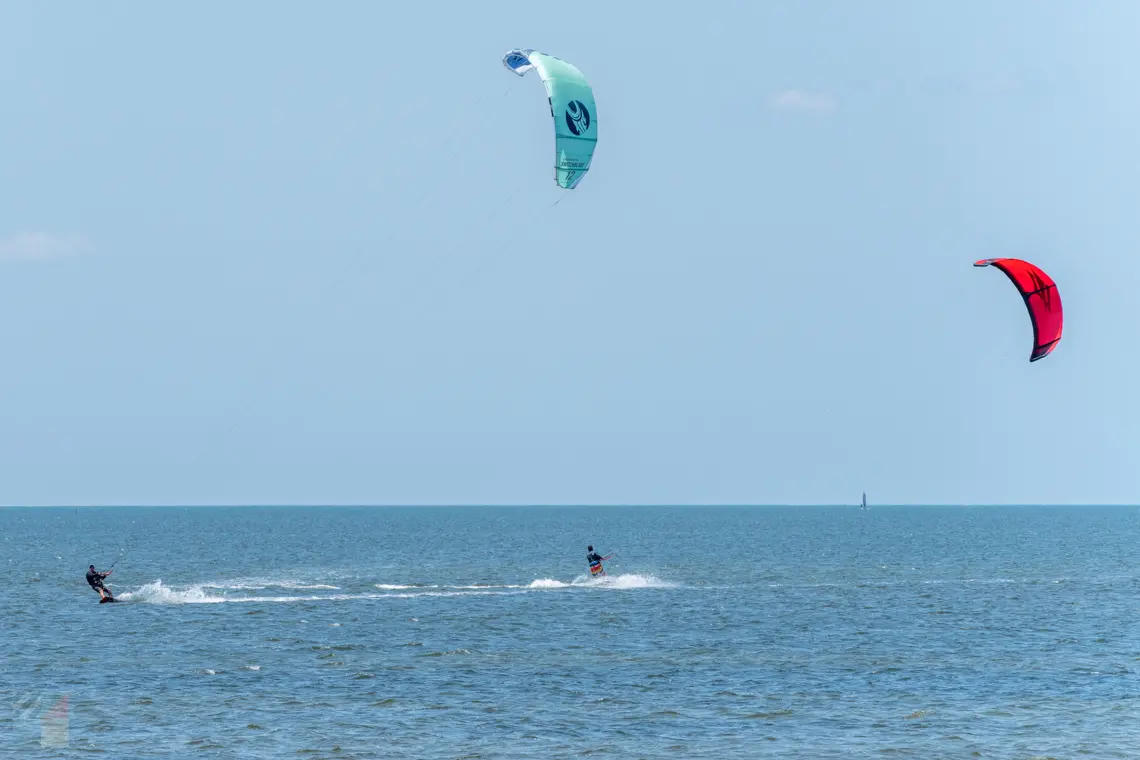 Kiteboarders on the Pamlico Sound