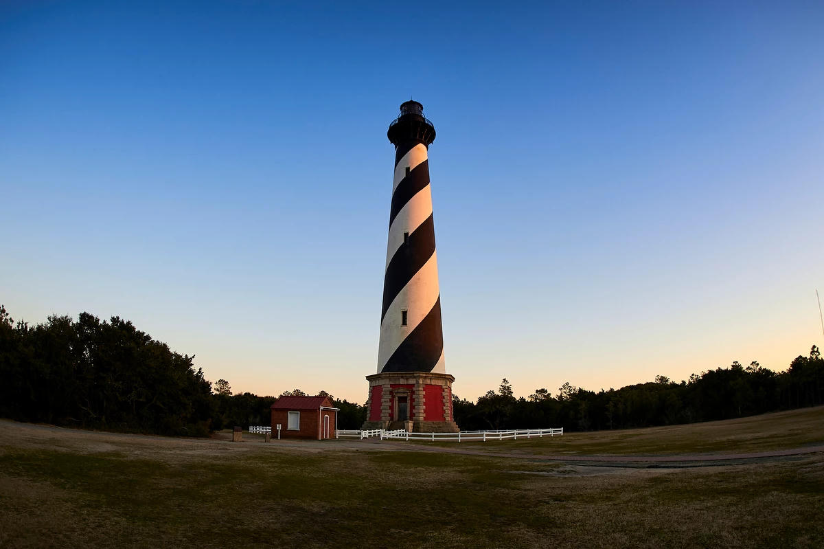 Cape Hatteras Lighthouse at dusk, Buxton, NC