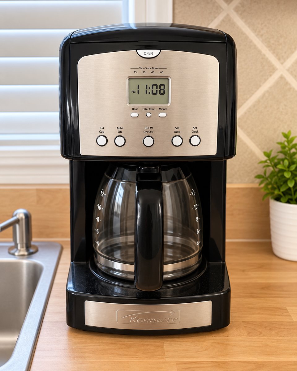 Kenmore programmable drip coffee maker with carafe