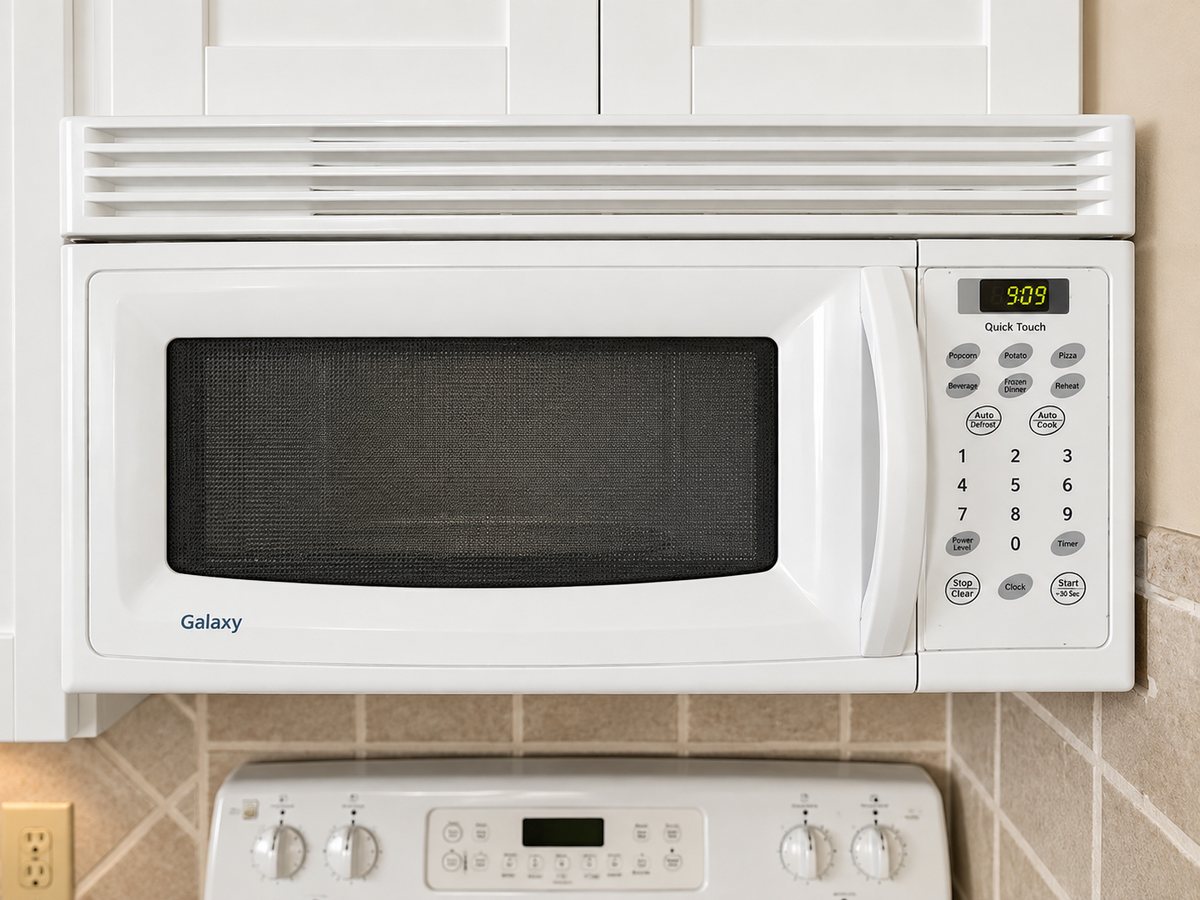 Galaxy over-range microwave showing the Quick Touch keypad