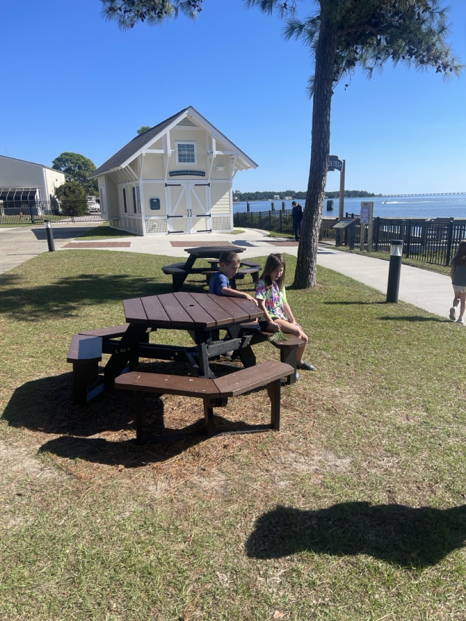 Boathouse picnic area at the NC Aquarium on Roanoke Island, Manteo