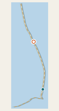 Map pin at Avalon Pier in Kill Devil Hills