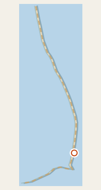 Map pin at Avon Pier on Hatteras Island