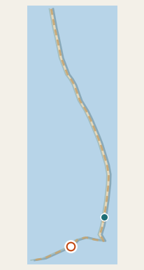 Map pin at Hatteras Inlet south ferry dock