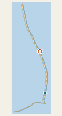 Map pin at Jennette's Pier in Nags Head