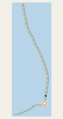 Map pin at Cape Hatteras Lighthouse beach